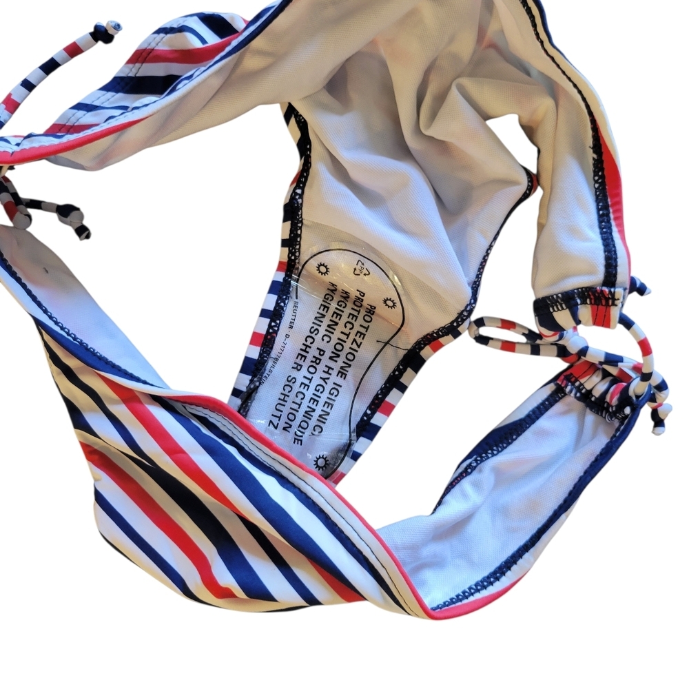 Striped Navy Red & White Halter Bikini Set - Picture 6 of 6